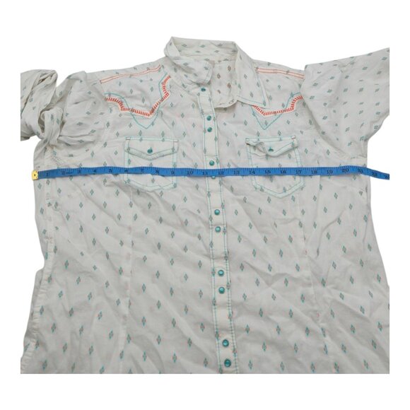 Ariat Shirt Women XL Multicolor Western Pearl Snap Rancher Cowgirl Boho Rodeo - Picture 4 of 8